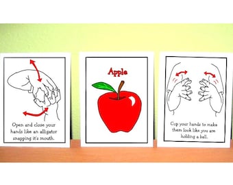 Set of 20 Printable Sign Language Flash Cards