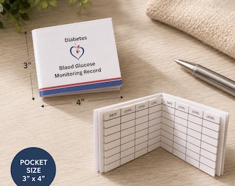 Diabetes Blood Glucose Monitoring Record Pocket Log Book, Compact Blood Sugar Tracker Journal, Glucose Reading Record Keeper