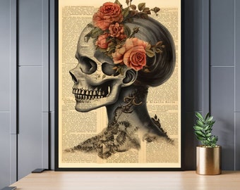 Anatomy Print - Vintage Newspaper Background