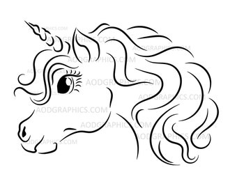Unicorn Paint Party Design, Printable Unicorn Art, Unicorn Pre-sketched Art