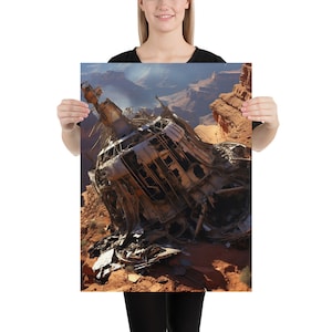Alien Spacecraft Crash Landing Poster