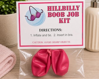 Hillbilly Boob Job Kit, Funny Gag Gift, Novelty Gift for Women, Bachelorette Party Gift, Funny Prank Gift, White Elephant Gift, Joke Gift