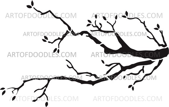 Tree Branch Silhouette Tree Outline Tree Branch Stencil Etsy