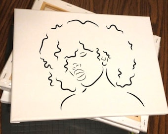 Afro Gal Pre-drawn Canvas Painting Kit