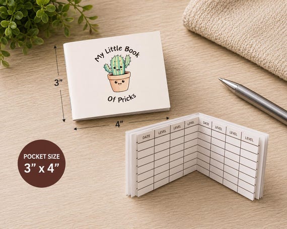 My Little Book of Pricks Diabetes Log Book, Funny Type 2 Diabetic Gift, Blood Sugar Tracker, Glucose Monitoring Record Book, Pocket Book