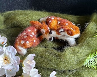 Needle Felted Fawns Set of 2