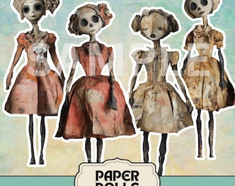Printable Horror Paper Dolls, Dress up Demons II -- DIY