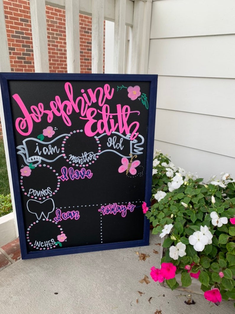 Download Baby Milestone Chalkboard Personalized Month By Month ...