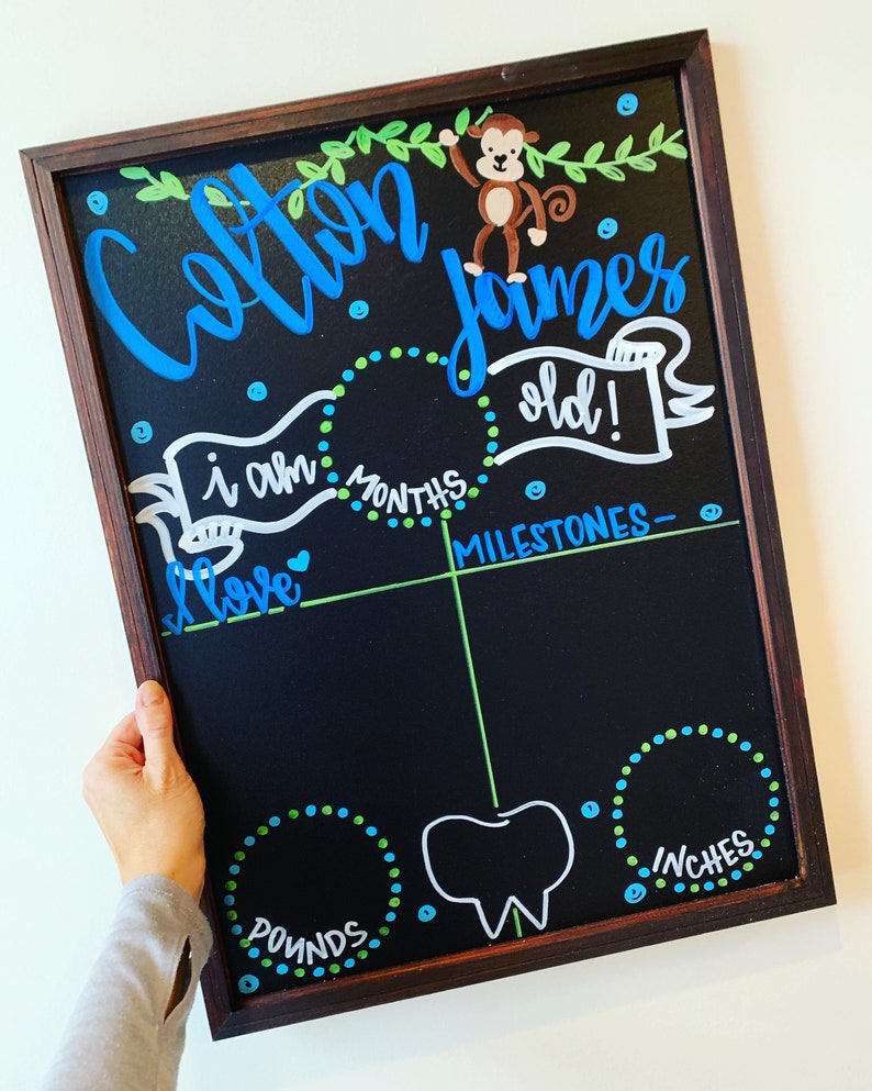 Download Baby Milestone Chalkboard Sign : Reusable Baby Milestone ...