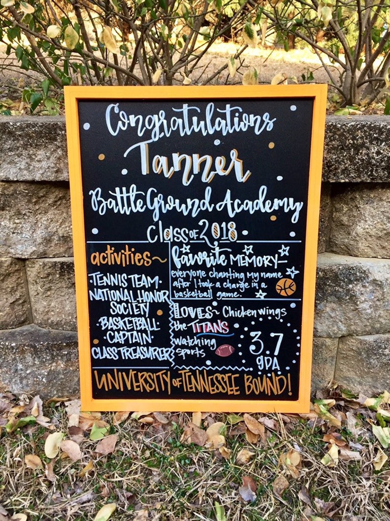 Graduation Party Personalized Sign Chalkboard Sign Chalk Etsy