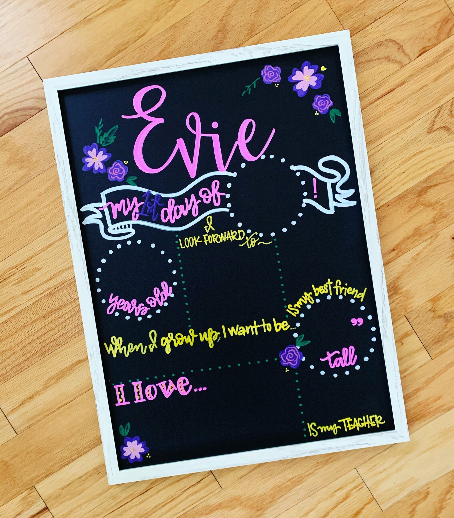 Reusable First Day of School Chalkboard Sign/personalized Etsy