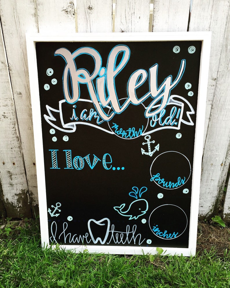 Download Baby Milestone Chalkboard Personalized Month By Month ...