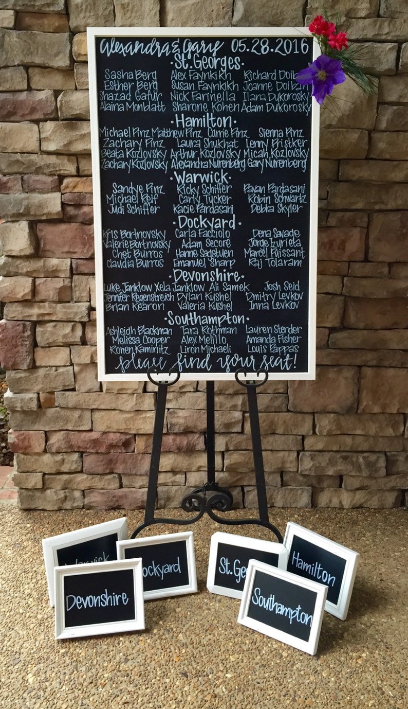 Wedding Table Assignments/seating Chalk Board Table Listings Etsy