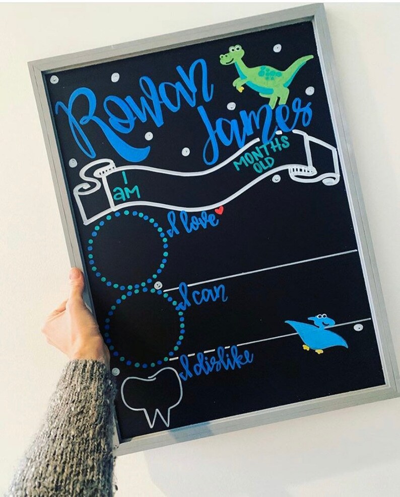 Download Baby Milestone Chalkboard Personalized Month By Month ...