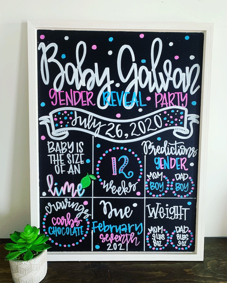 sale outlet Gender Reveal Chalkboard He or She Sign Old