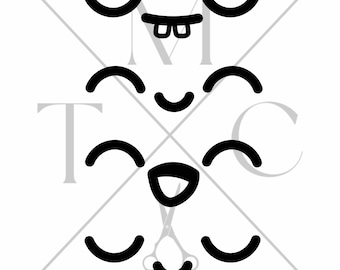 Kawaii caras descarga digital SVG
