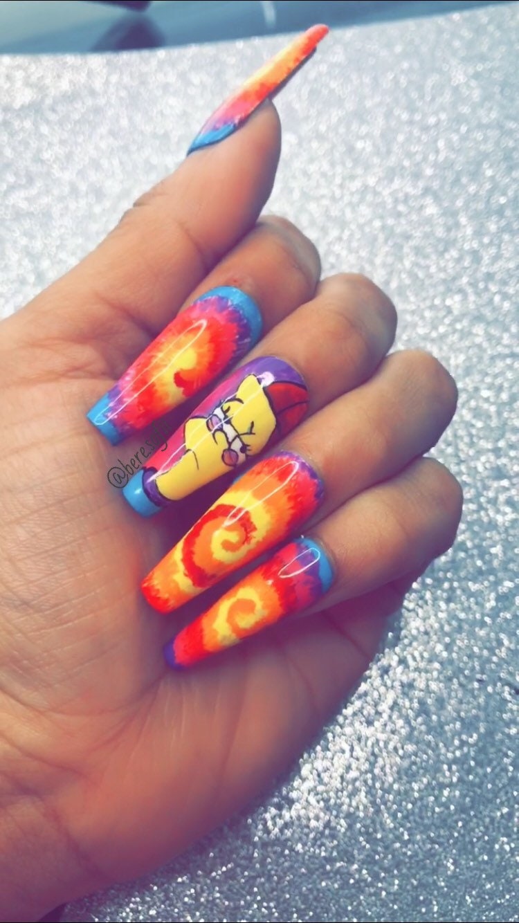 Lisa Simpson Nail Art Press On Glue On Acrylic Nails Etsy