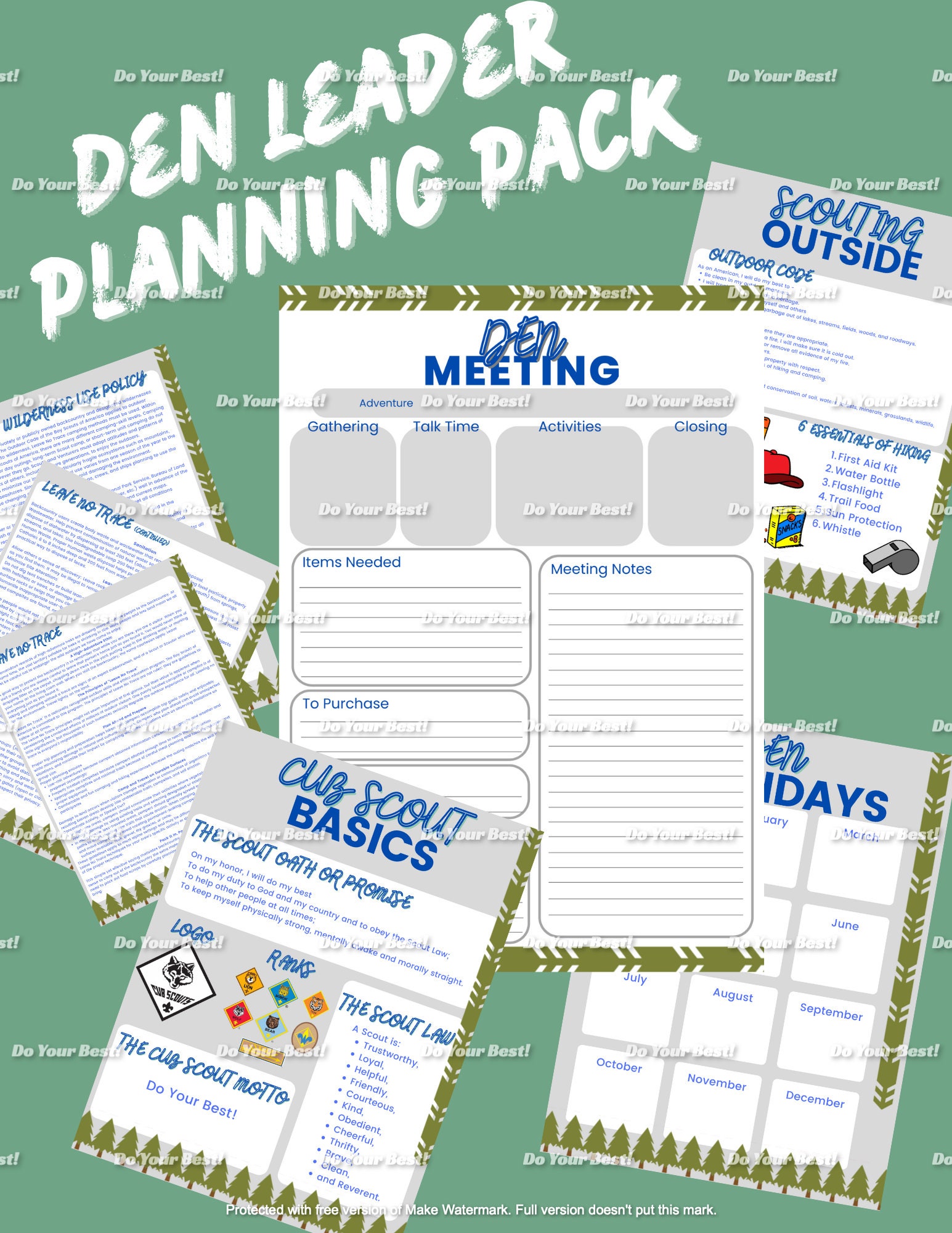Cub Scout Den Leader Printable Planner Etsy Cub Scout Den Leader Printable Planner Etsy