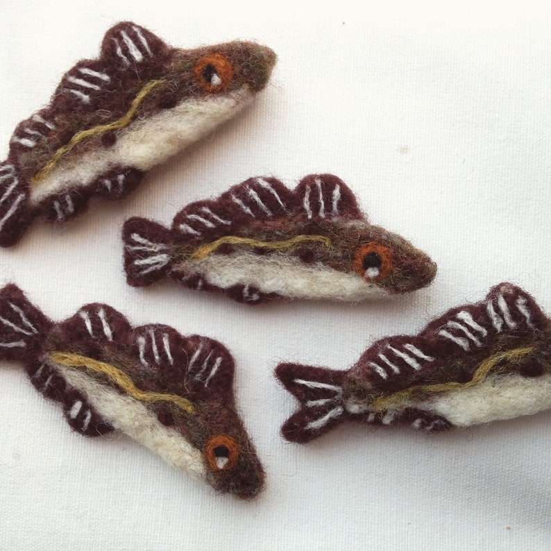 Felt Fish, Cod Fish, Needle Felted Ornament, Wool, Fishing Gift, Gifts for Fisherman image 1