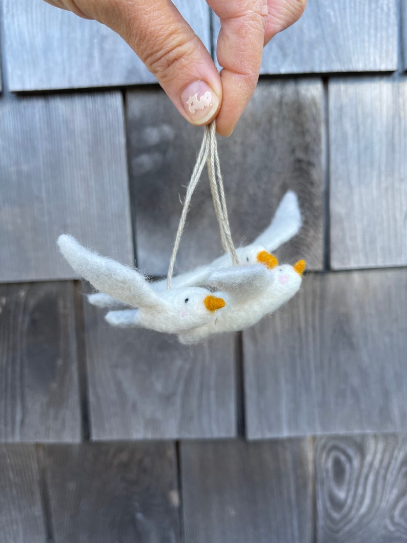 Needlefelted Seagull Ornament image 3