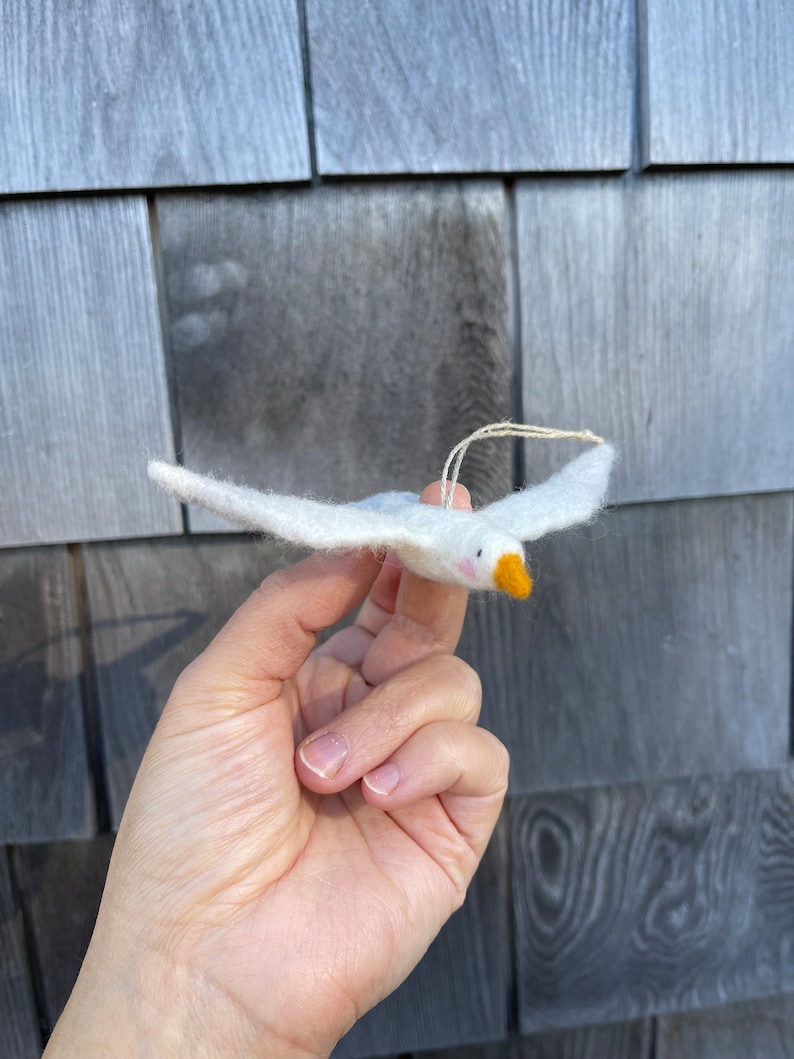 Needlefelted Seagull Ornament image 2