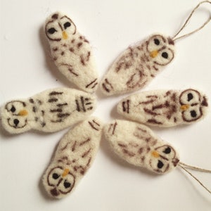 Felted Owl Ornament
