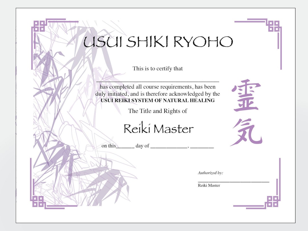 Two Usui Reiki Master Certificate Templates With Symbol Printable - Etsy two-usui-reiki-master-certificate-templates-with-symbol-printable-etsy
