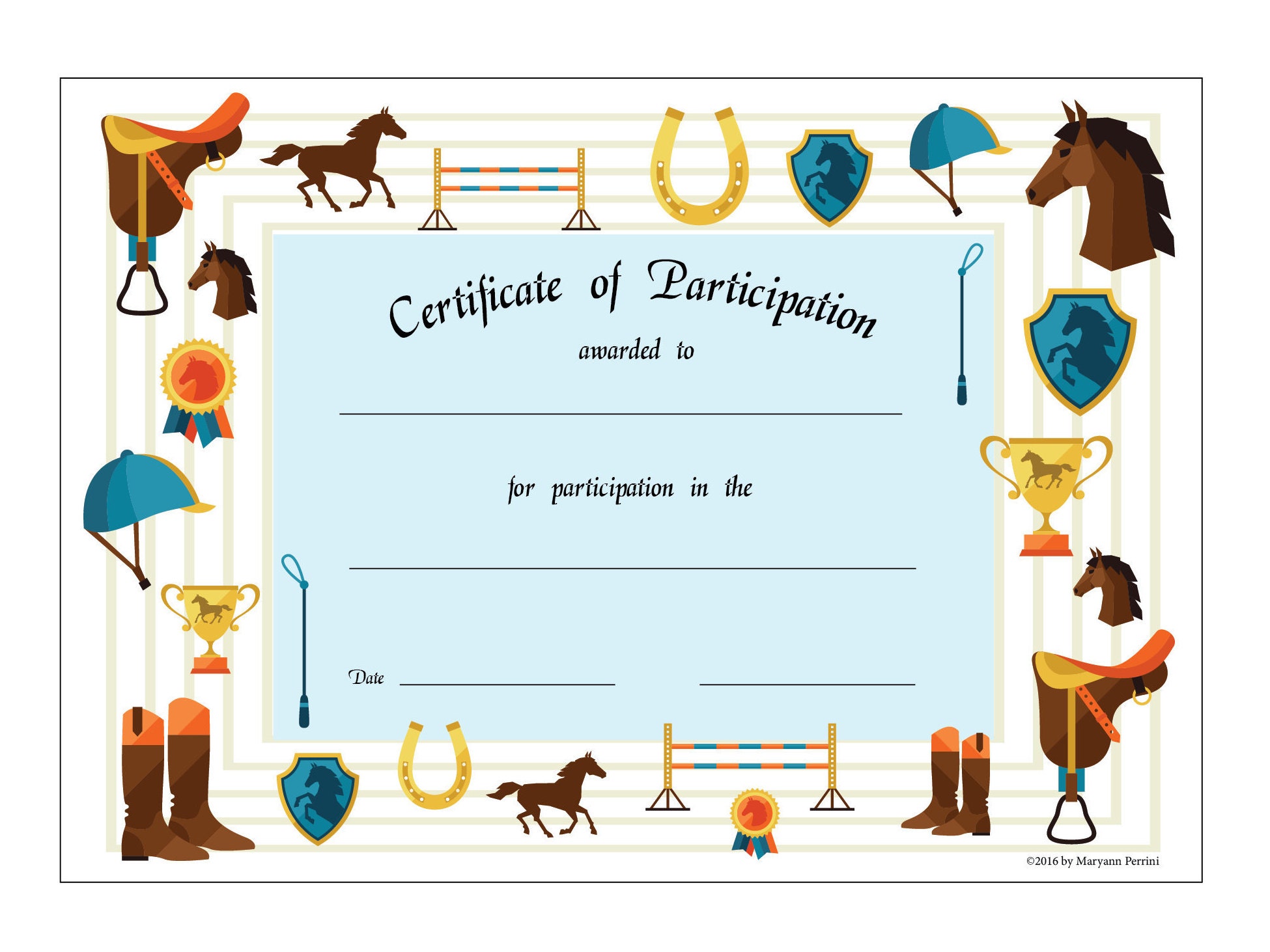 equestrian-certificate-of-participation-printable-template-etsy