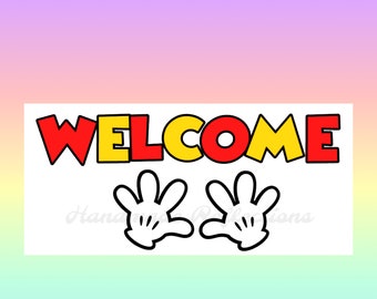 Mickey Mouse Inspired WELCOME Bulletin Board / Back to School/ Elementary Door Sign