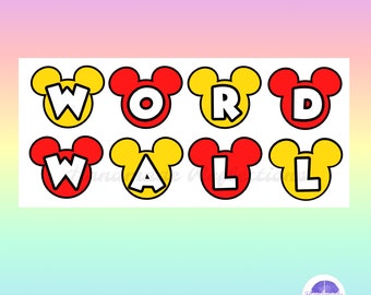 Mickey Mouse Inspired WORD WALL Bulletin Board Ears / Perfect for Back to School