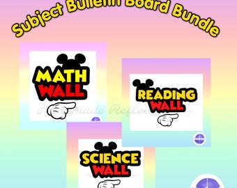 Mickey Mouse Inspired  SUBJECT BUNDLE Bulletin Board  / Perfect for Back to School Disney