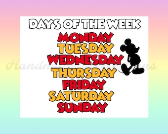 Mickey Mouse Inspired WEEKDAYS Bulletin Board / Back to School/ Magical Classroom