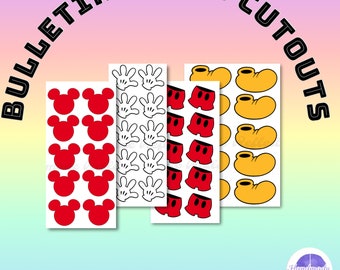 Mickey Mouse Inspired CUTOUTS Bulletin Board / Perfect for Back to School