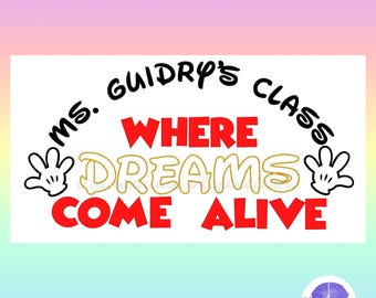 Mickey Mouse Inspired Where DREAMS Come Alive Bulletin Board / Back to School/ Elementary