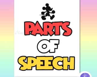 Mickey Mouse Bulletin Board: "Parts of Speech", Reading and Writing Classroom Decor