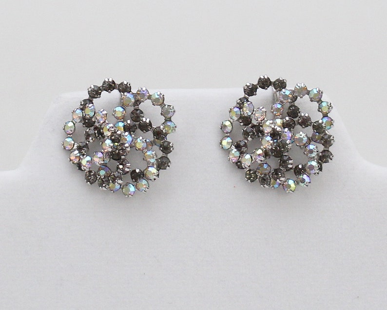Kramer Rhinestone Necklace and Earrings Set Vintage 1950s Bridal Jewelry