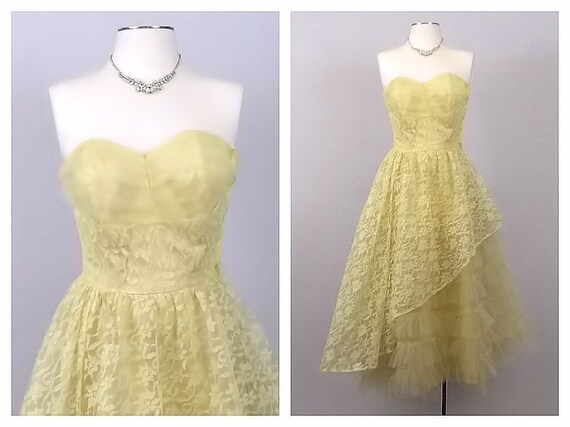 pale yellow lace dress