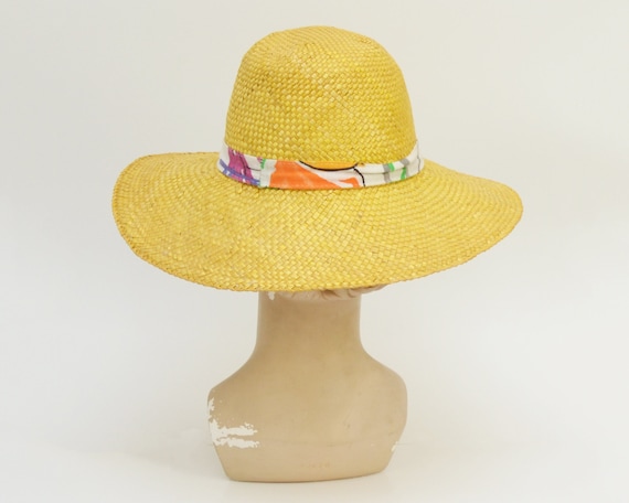 80s Wide Brim Straw Hat - Vintage 1980s Beach Hat