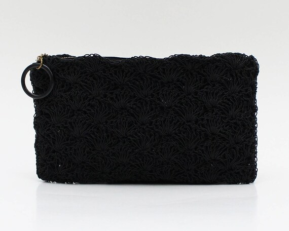 30s Black Caviar Bead Clutch - Vintage 1930s Micro