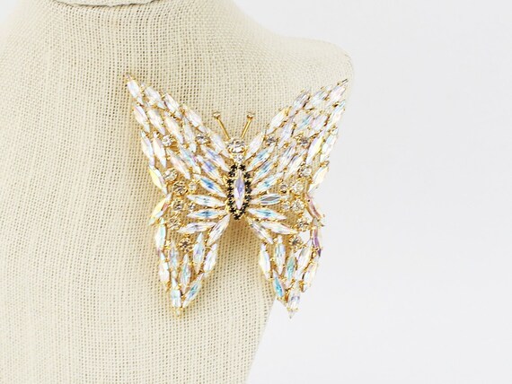 90s Rhinestone Butterfly Brooch - Vintage Butterfl