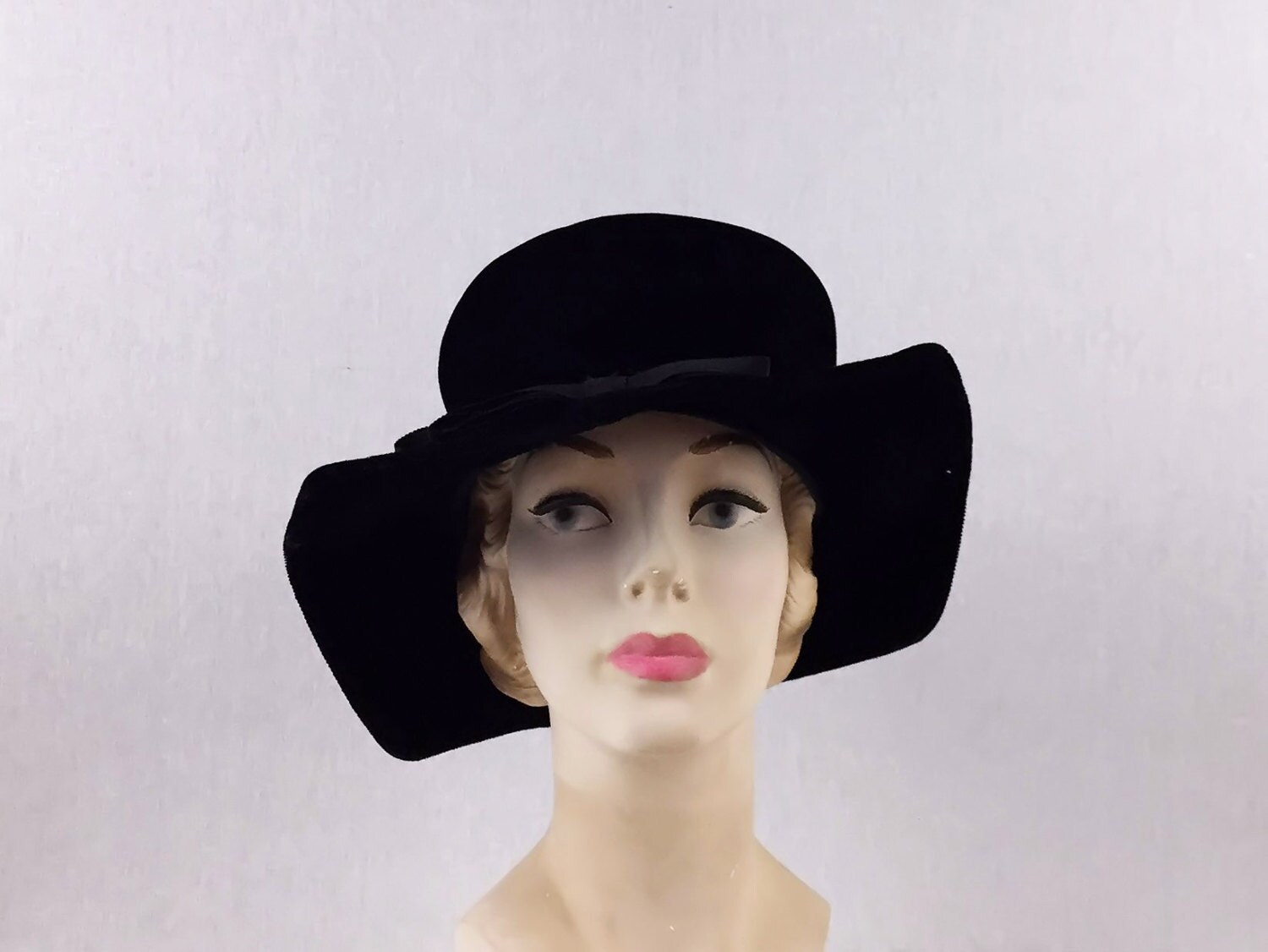 black velvet floppy hat