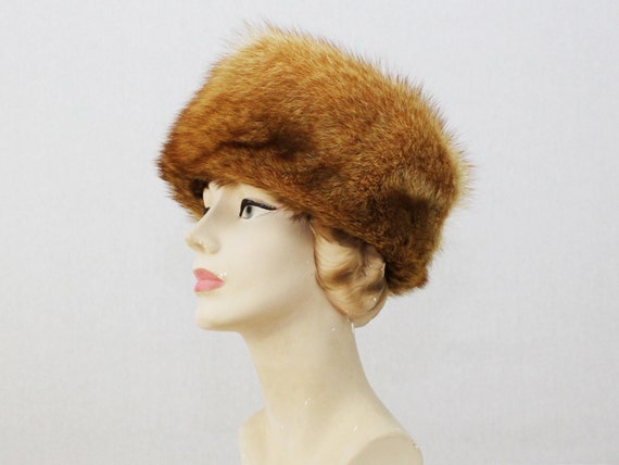 Fox Fur Hat - 70s Orange Fur Cossack Hat - Vintage