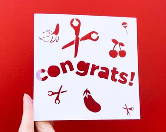 Vasectomy Card, Congratulations Gift, Get Well Soon Card, Card for Husband, Snip Snip Hooray, Funny Card, Gift for Him, Hand Cut Card