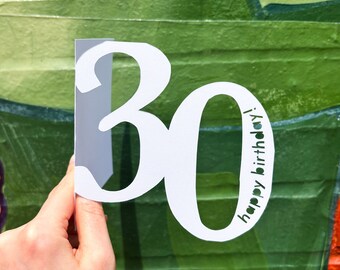 Custom Number Card, Card for Mom, 50th Birthday Gift for Men, Birthday Greeting Card, 30th Birthday Card, Milestone Birthday, Hand Cut Card