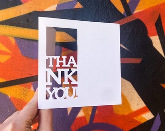 Thank You Card, Thankful for You Teacher, Gratitude Card, Appreciation Card, Thank You Neighbor, Staff Appreciation Gift, Paper Cut Card
