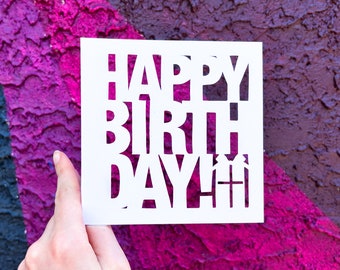 Birthday Card for Mom, Happy Birthday Grandma, Card for Kids, Niece Birthday Gift, Friend Birthday Card, for Best Friend, Hand Cut Card