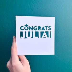 Custom Congratulations Card, Personalized Graduation Cards, Congrats Grad Cards for Son, High School Graduation Card for Daughter, Hand Cut