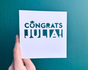 Custom Congratulations Card, Personalized Graduation Cards, Congrats Grad Cards for Son, High School Graduation Card for Daughter, Hand Cut