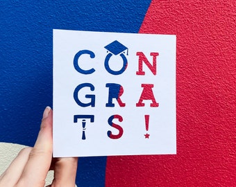 Congrats Graduate Card, Hand Cut Card