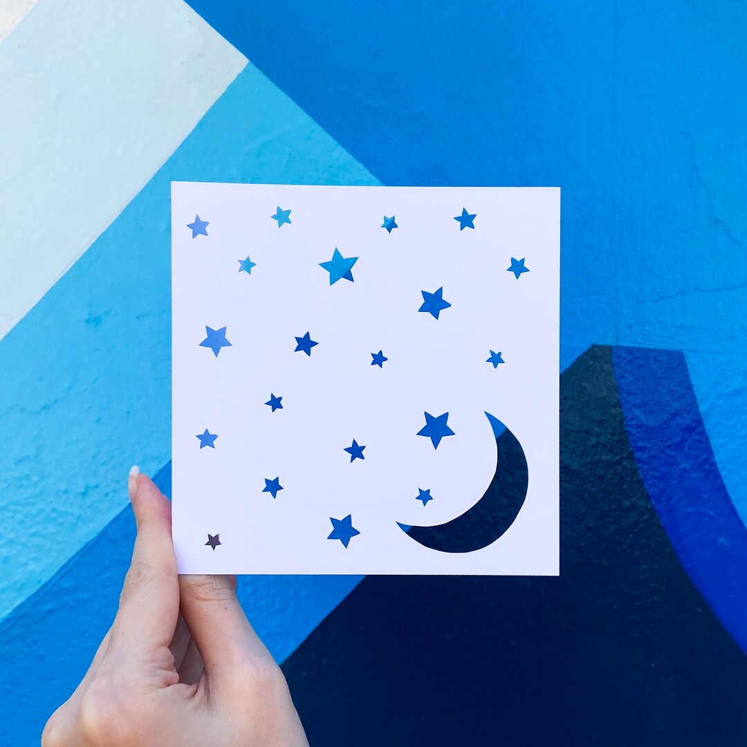 Just Because Card, Simple Greeting Card, Baby Shower Card for Mom, Moon ...